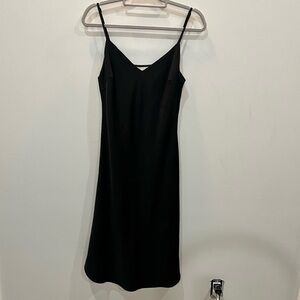 American Threads Midi Slip Dress Black Spaghetti Strap Sz Large (Runs Small) Y2K